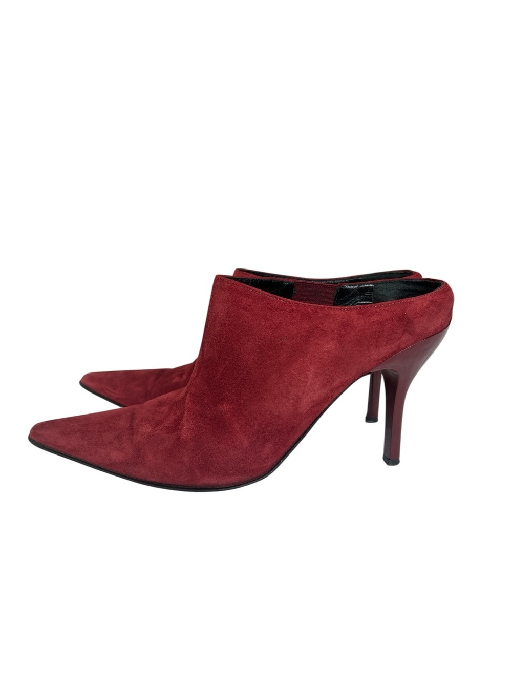 Via Spiga Burgundy Suede Pointed-Toe Mules - Picture 3 of 9
